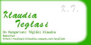 klaudia teglasi business card